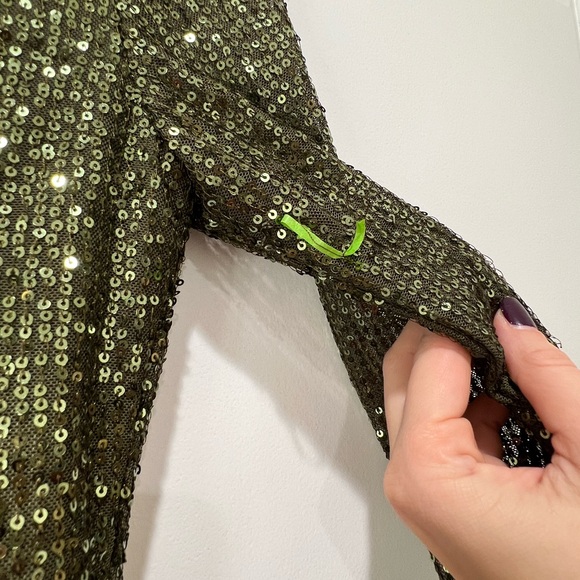 Ieena for Mac Duggal olive green style #26490 - Picture 8 of 10